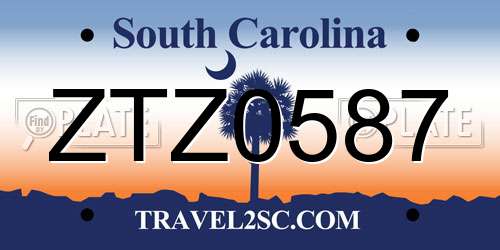ZTZ0587 South Carolina License Plate