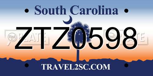 ZTZ0598 South Carolina License Plate