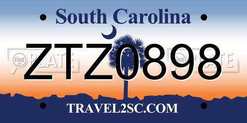 ZTZ0898 South Carolina License Plate
