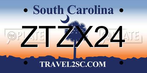 ZTZX24 South Carolina License Plate