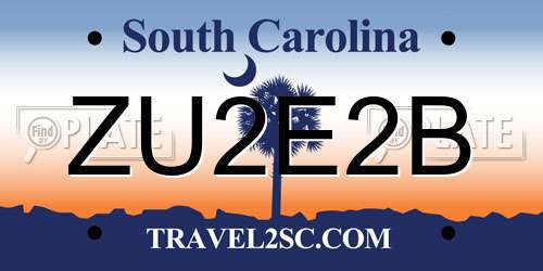 ZU2E2B South Carolina License Plate