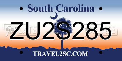 ZU2S285 South Carolina License Plate
