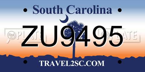 ZU9495 South Carolina License Plate