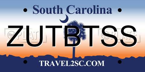 ZUTBTSS South Carolina License Plate