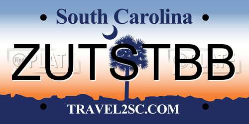 ZUTSTBB South Carolina License Plate