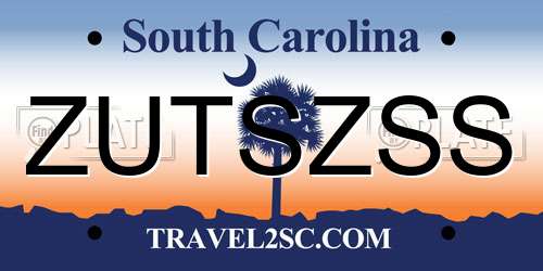 ZUTSZSS South Carolina License Plate