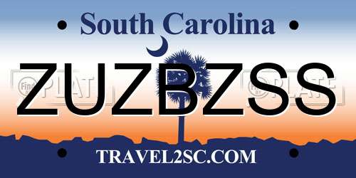ZUZBZSS South Carolina License Plate