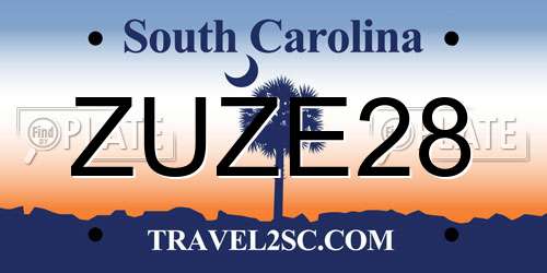 ZUZE28 South Carolina License Plate