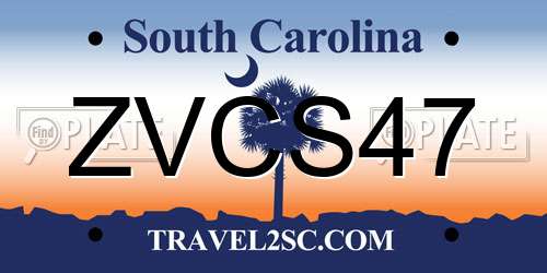 ZVCS47 South Carolina License Plate