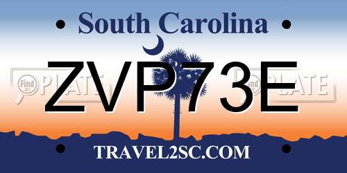 ZVP73E South Carolina License Plate