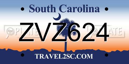 ZVZ624 South Carolina License Plate