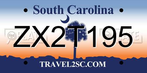 ZX2T195 South Carolina License Plate