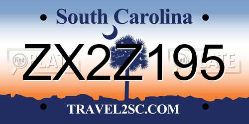 ZX2Z195 South Carolina License Plate