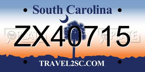 ZX40715 South Carolina License Plate