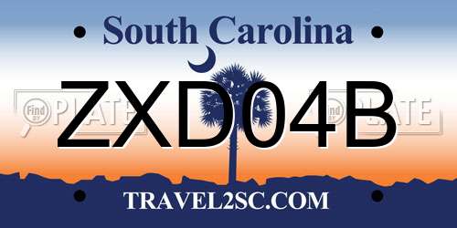 ZXD04B South Carolina License Plate