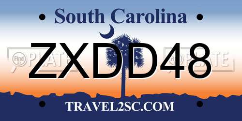 ZXDD48 South Carolina License Plate