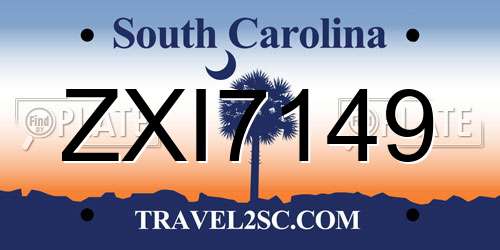 ZXI7149 South Carolina License Plate
