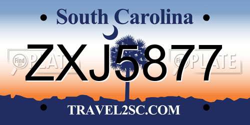 ZXJ5877 South Carolina License Plate