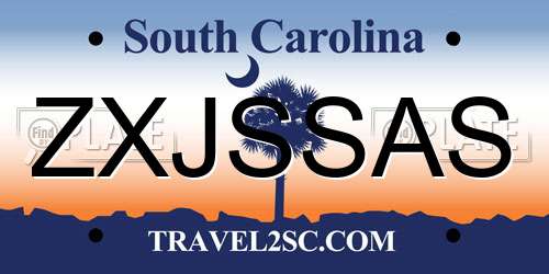 ZXJSSAS South Carolina License Plate