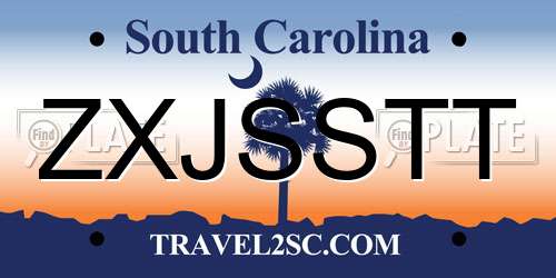 ZXJSSTT South Carolina License Plate