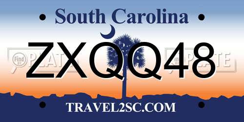 ZXQQ48 South Carolina License Plate