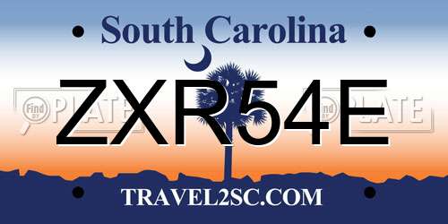 ZXR54E South Carolina License Plate