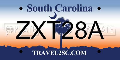 ZXT28A South Carolina License Plate