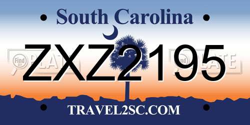 ZXZ2195 South Carolina License Plate