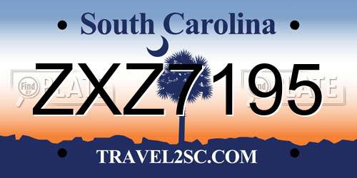 ZXZ7195 South Carolina License Plate