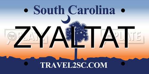 ZYALTAT South Carolina License Plate