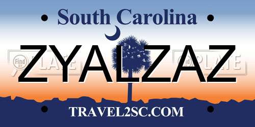 ZYALZAZ South Carolina License Plate