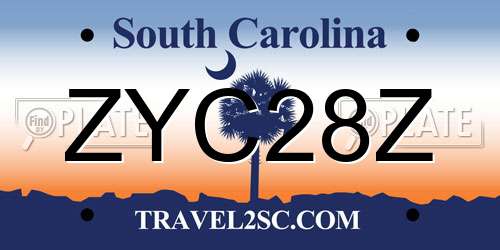 ZYC28Z South Carolina License Plate