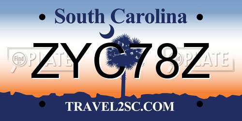 ZYC78Z South Carolina License Plate