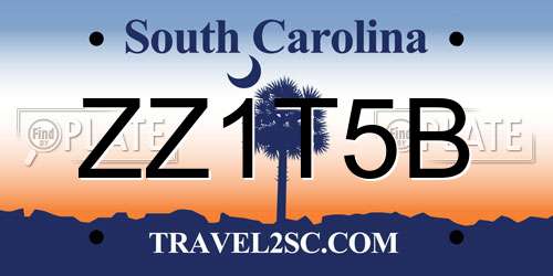 ZZ1T5B South Carolina License Plate