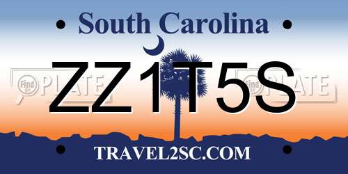 ZZ1T5S South Carolina License Plate