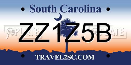 ZZ1Z5B South Carolina License Plate
