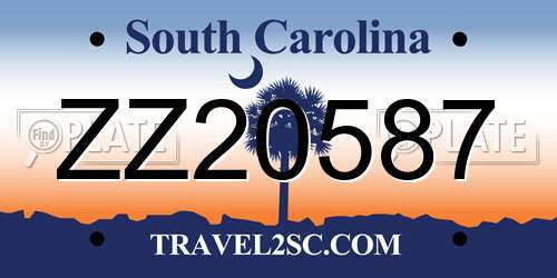 ZZ20587 South Carolina License Plate