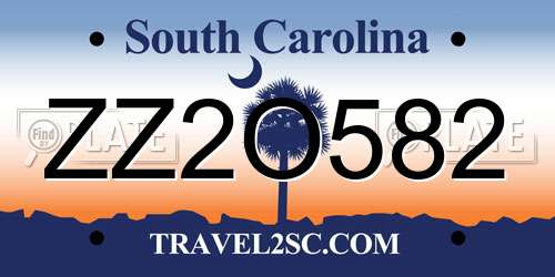 ZZ2O582 South Carolina License Plate