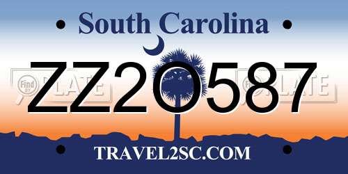 ZZ2O587 South Carolina License Plate