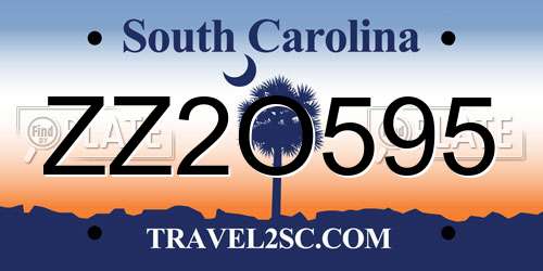 ZZ2O595 South Carolina License Plate