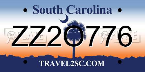 ZZ2O776 South Carolina License Plate