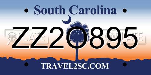 ZZ2O895 South Carolina License Plate