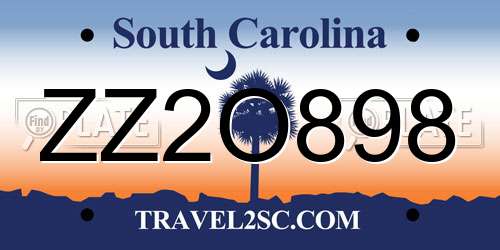 ZZ2O898 South Carolina License Plate