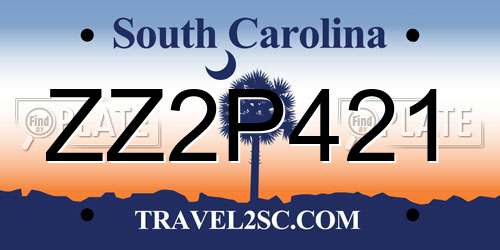 ZZ2P421 South Carolina License Plate