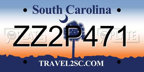 ZZ2P471 South Carolina License Plate