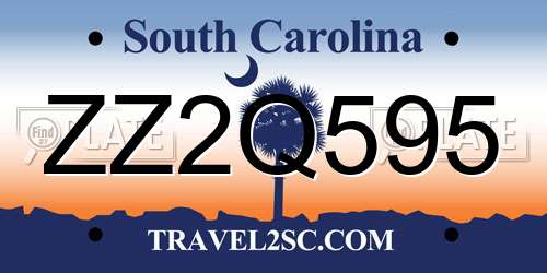 ZZ2Q595 South Carolina License Plate