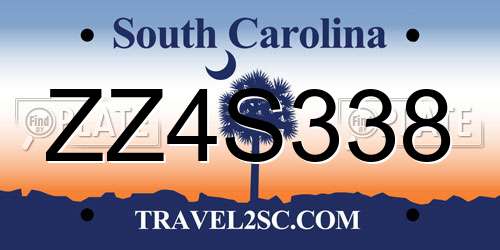 ZZ4S338 South Carolina License Plate