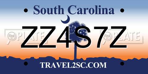 ZZ4S7Z South Carolina License Plate