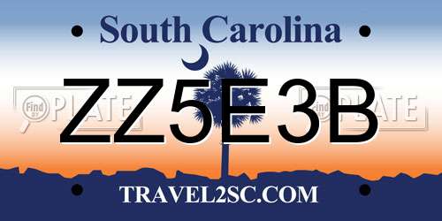 ZZ5E3B South Carolina License Plate
