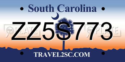 ZZ5S773 South Carolina License Plate